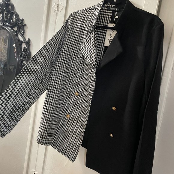 Black & White Houndstooth Blazer - Picture 1 of 8